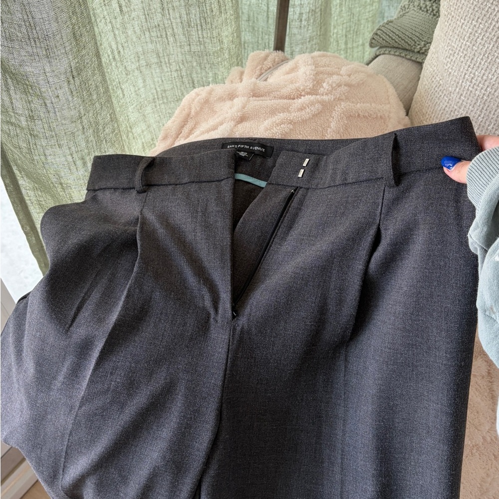 Saks Fifth Avenue Dark Gray Trousers/dress pants - Picture 2 of 2